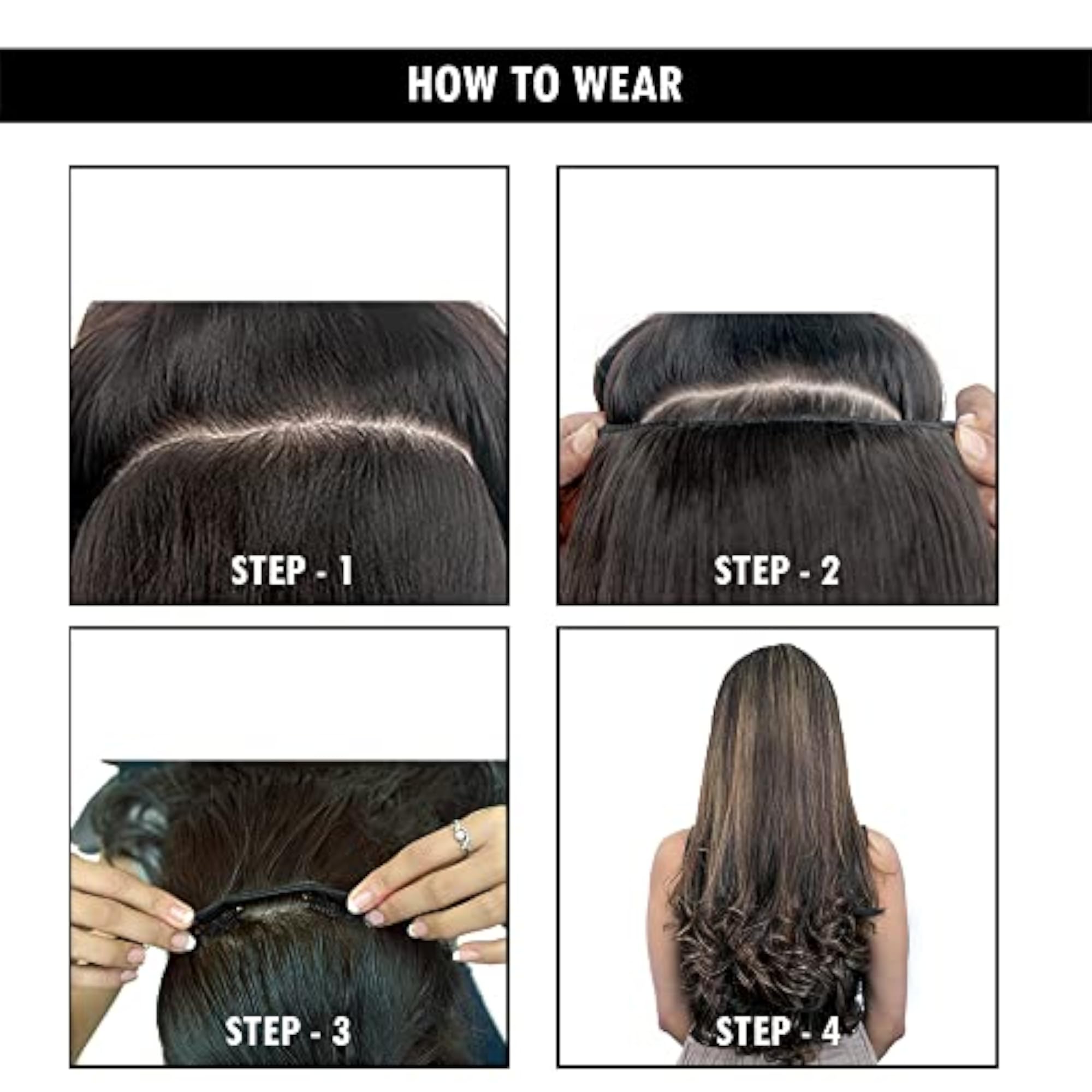 Synthetic Wavy Hair Extensions with Clip-Ins for Women